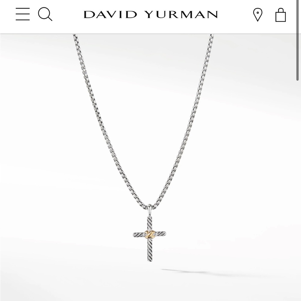 David Yurman Cross sterling silver necklace